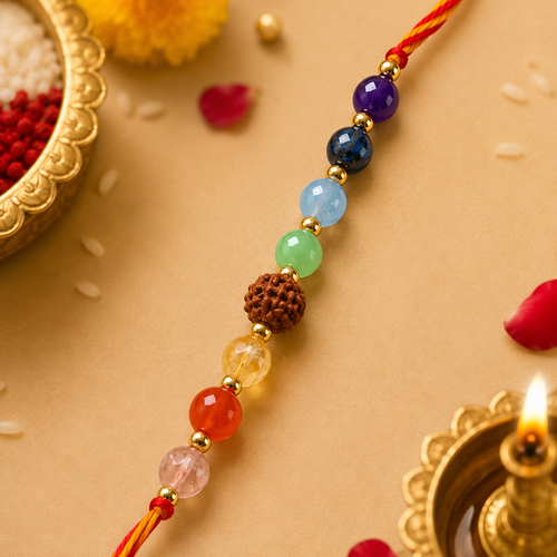 7 Chakra Stone Thread with Rudraksha