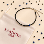 Black obsidian Anklet with Evil Eye Charm