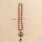 Golden Capped Rudraksha Mala with Mahadev Trishul Damru Round Pendent