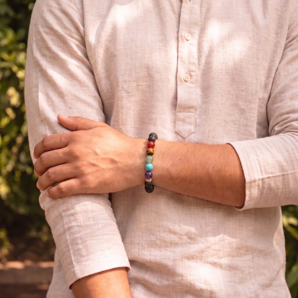 Lava 7 Chakra Bracelet