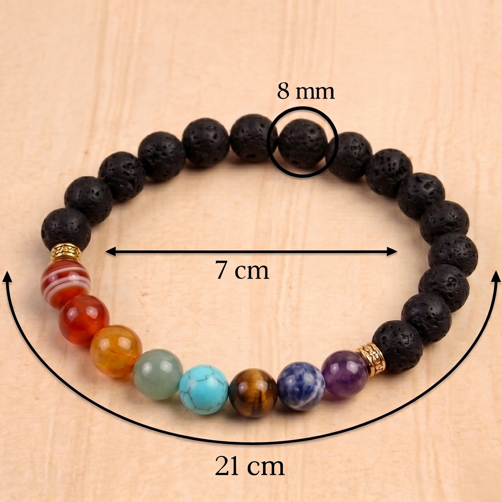 Lava 7 Chakra Bracelet