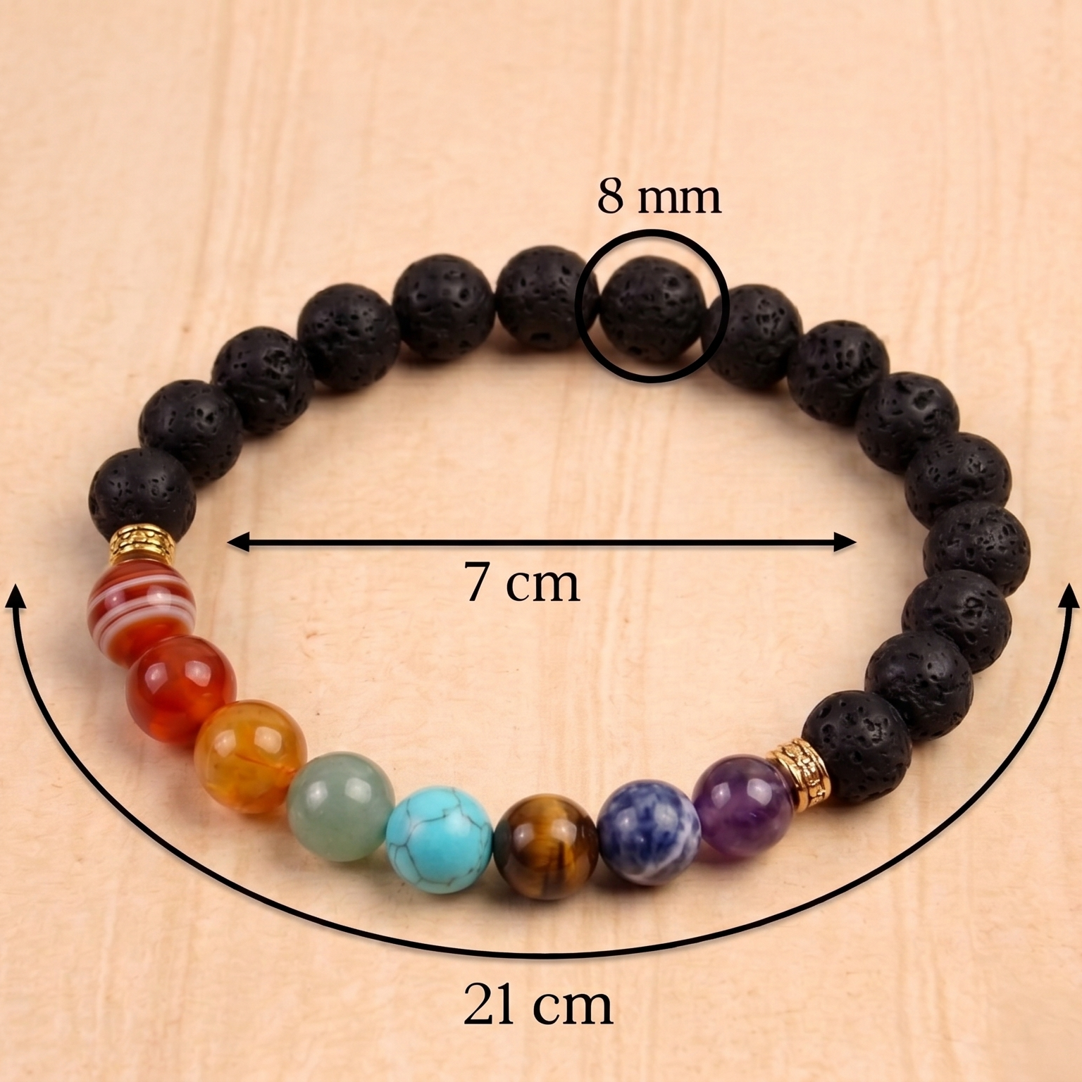 Lava 7 Chakra Bracelet
