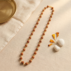Golden Capped Rudraksha Mala ( Lab Certified)