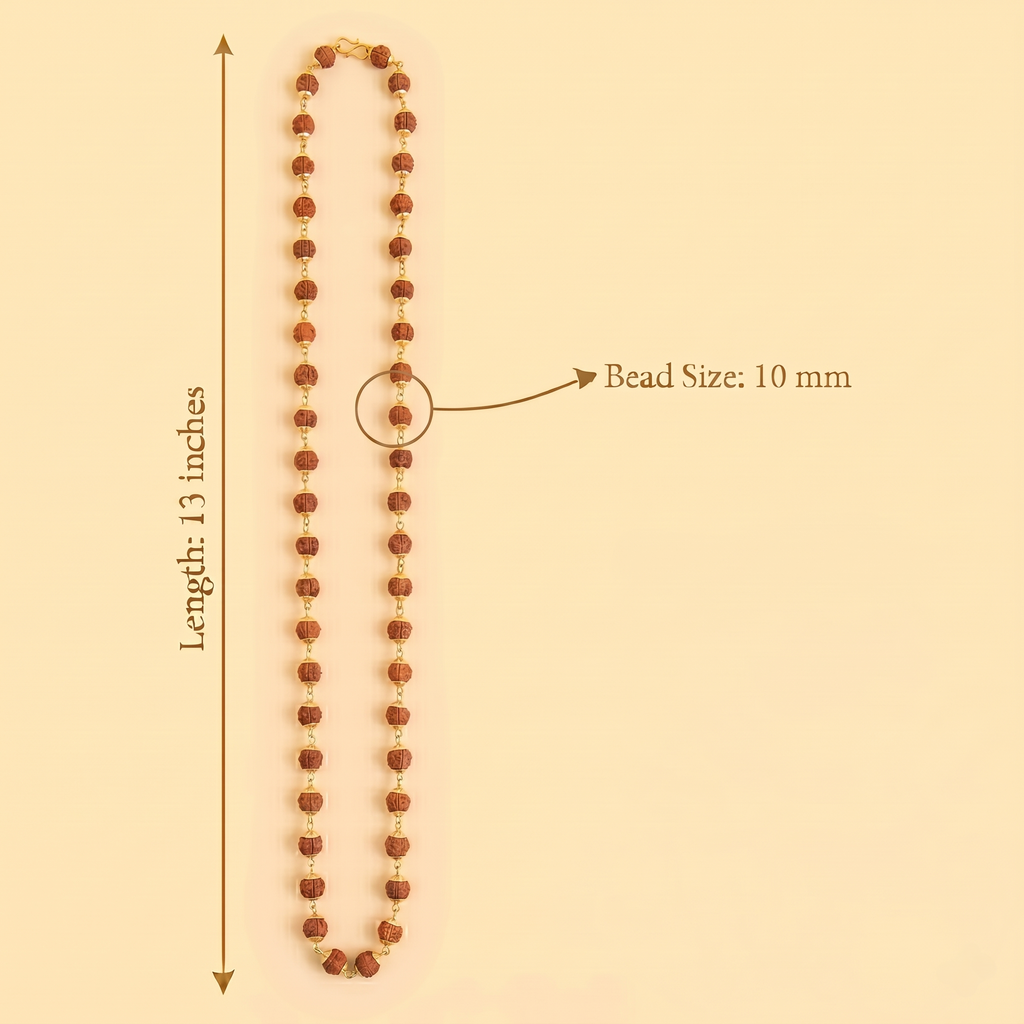 Gold Capped Rudraksha Mala & Kada Combo
