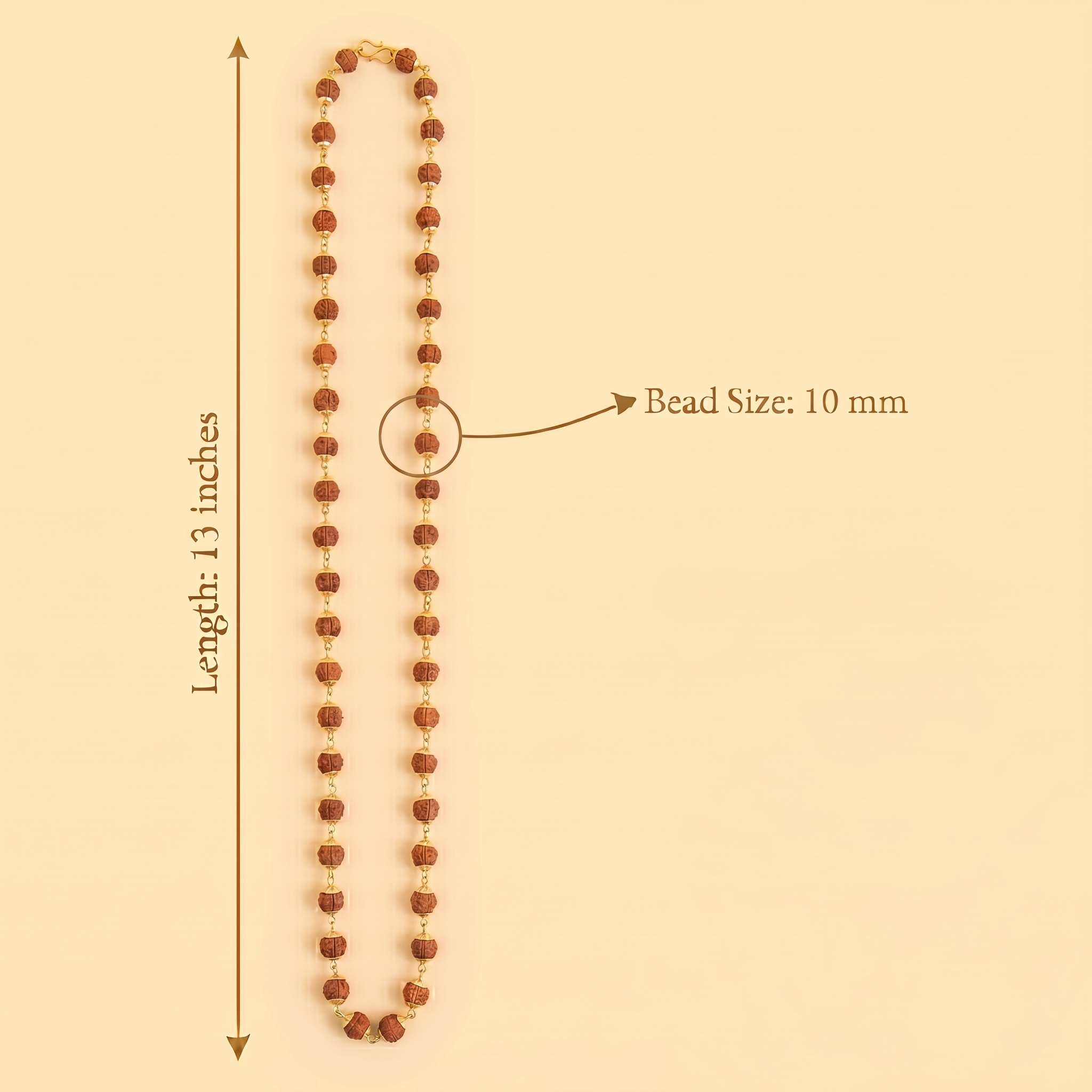 Gold Capped Rudraksha Mala & Kada Combo