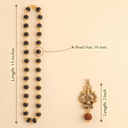Karungali Gold Capped Mala with Om Trishul Gold Pendant