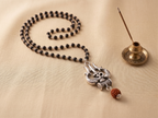 Karungali Silver Capped Om Trishul Mala