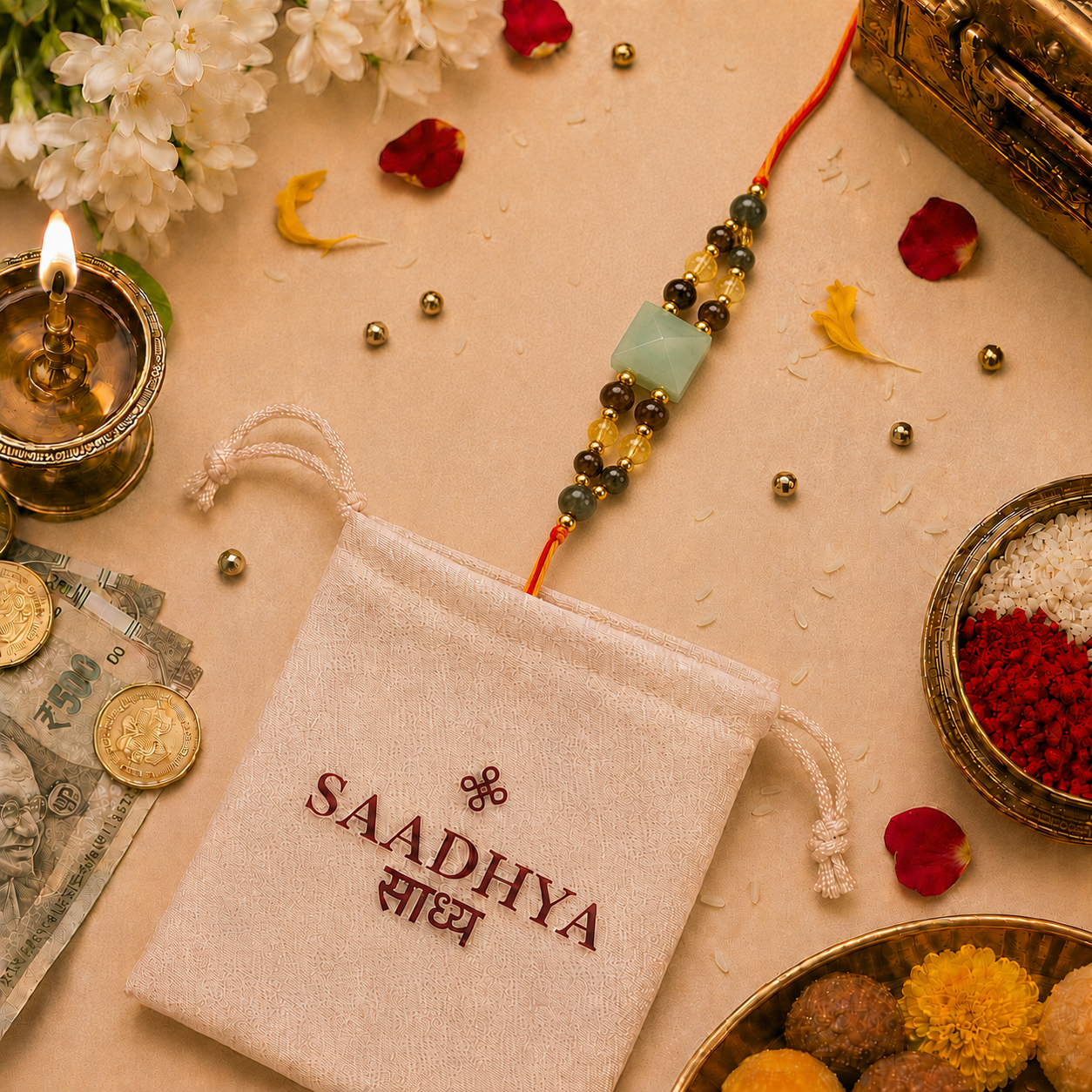 Money & Luck Double Layer Rakhi
