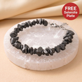 Pyrite Stone Splash Bracelet with FREE Selenite Plate