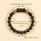 Karungali Silver Capped Om Trishul Mala & Karungali Damru Rudraksha Bracelet Combo