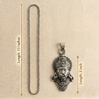 Silver Chain With Hanuman Ji Face Pendant