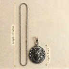 Silver Chain With Hanuman Ji Face Round Silver Pendant