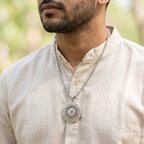Silver Chain with Om Mahamrityunjaya Pendant