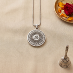 Silver Chain with Om Mahamrityunjaya Pendant