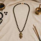 Karungali Gold-Capped Mala with Hanuman Ji Face Pendant