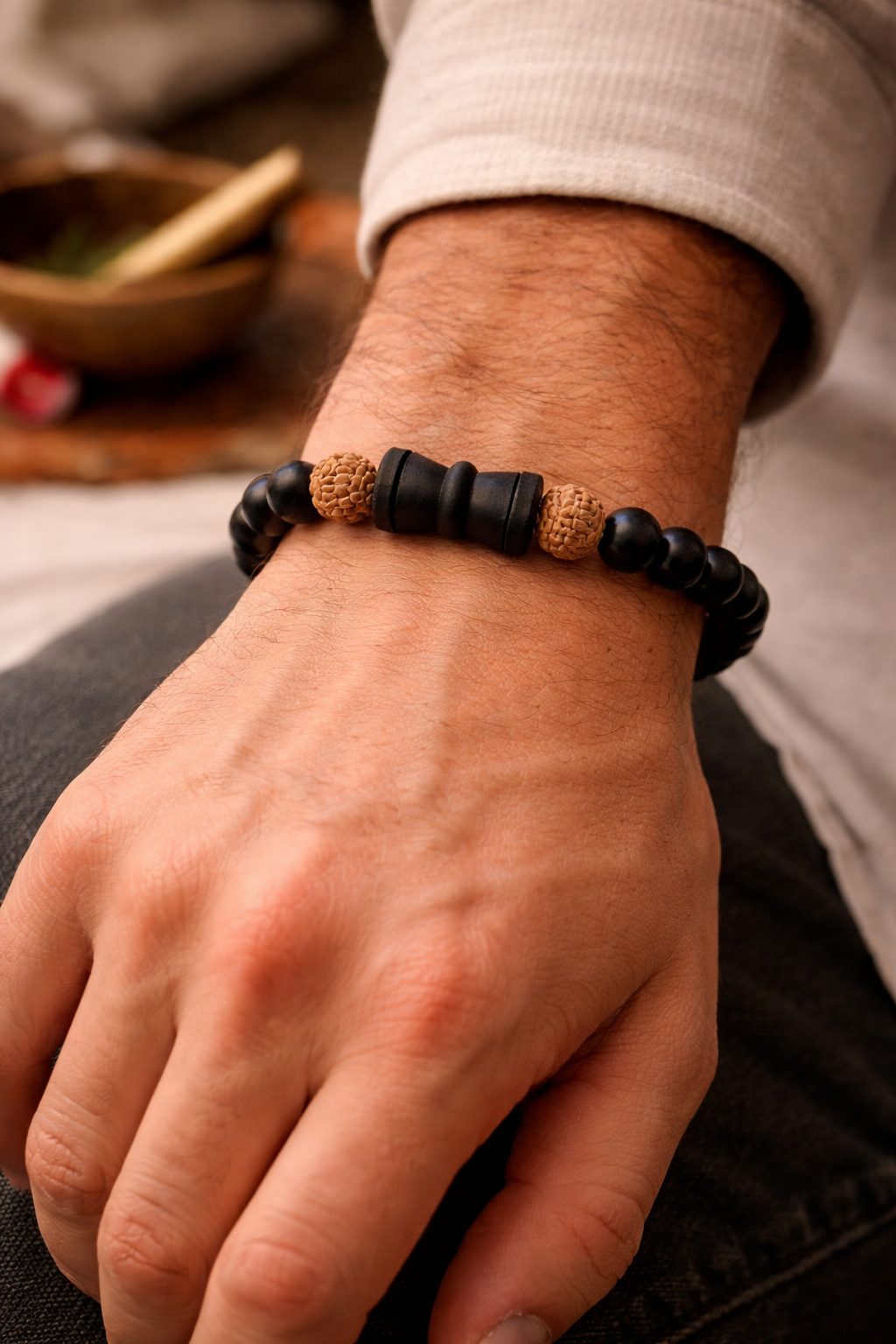 Karungali Damru Rudraksh Bracelet