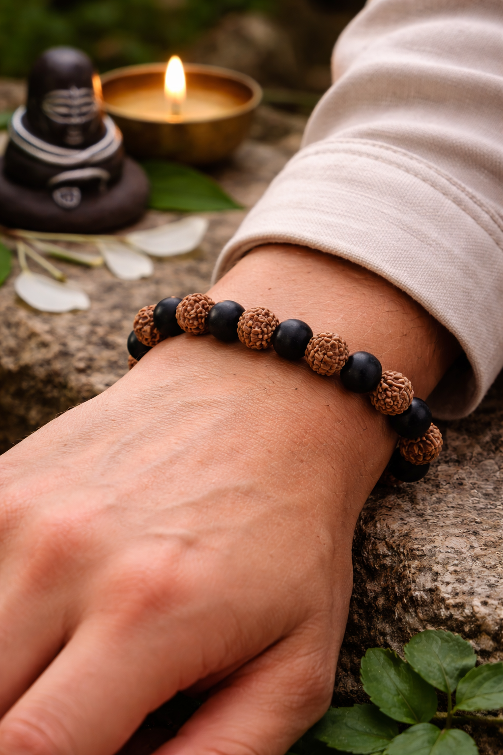 Karungali & Rudraksha Bracelet Alternate Beads
