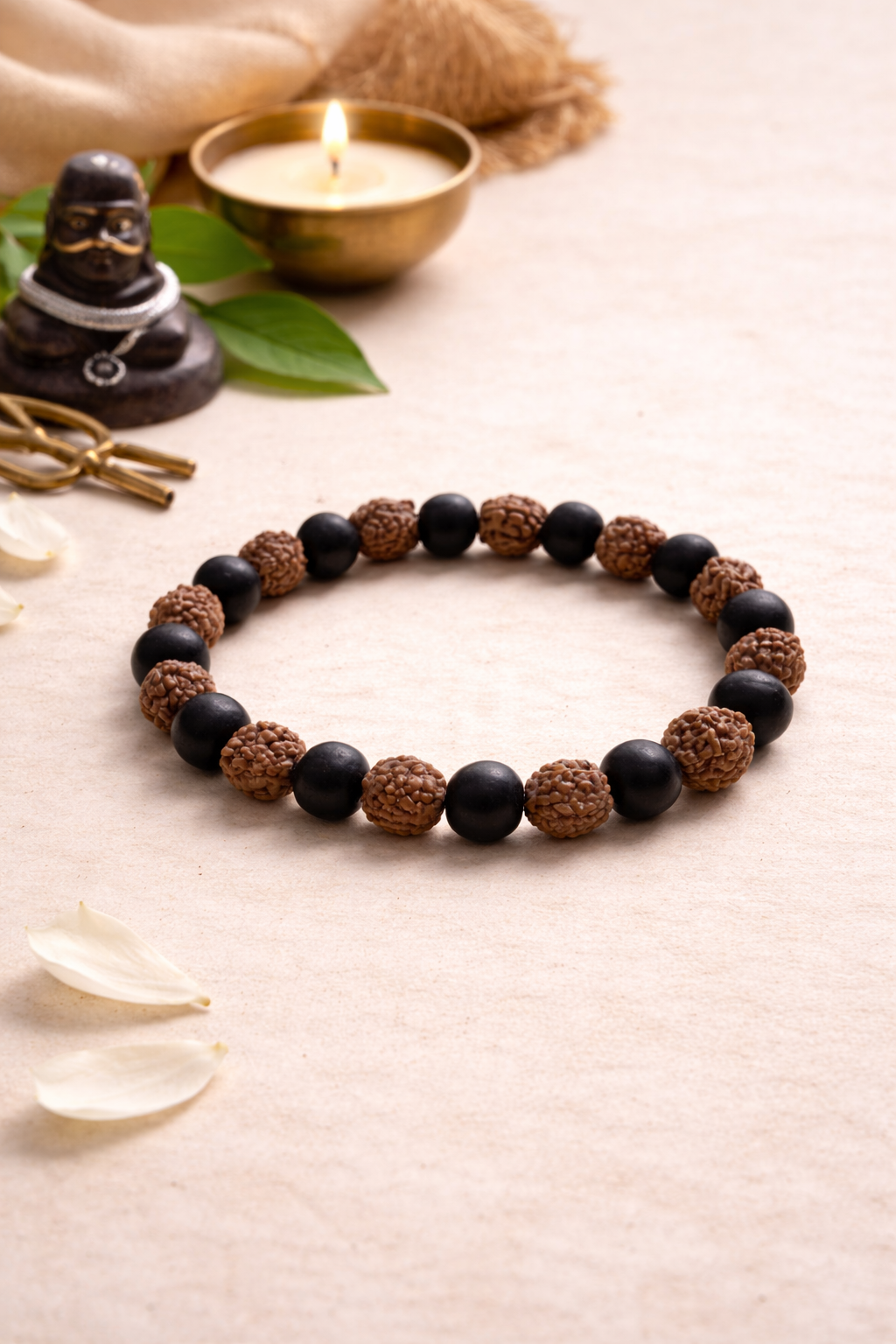 Karungali & Rudraksha Bracelet Alternate Beads