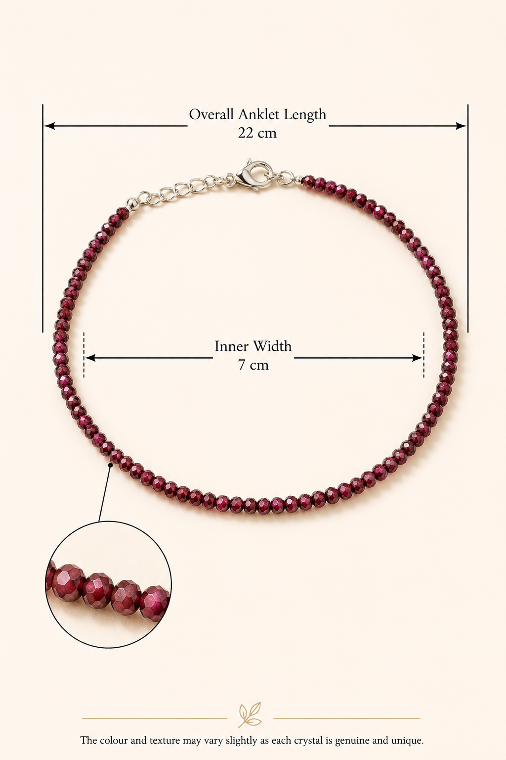 Energy & Confidence – Garnet Anklet