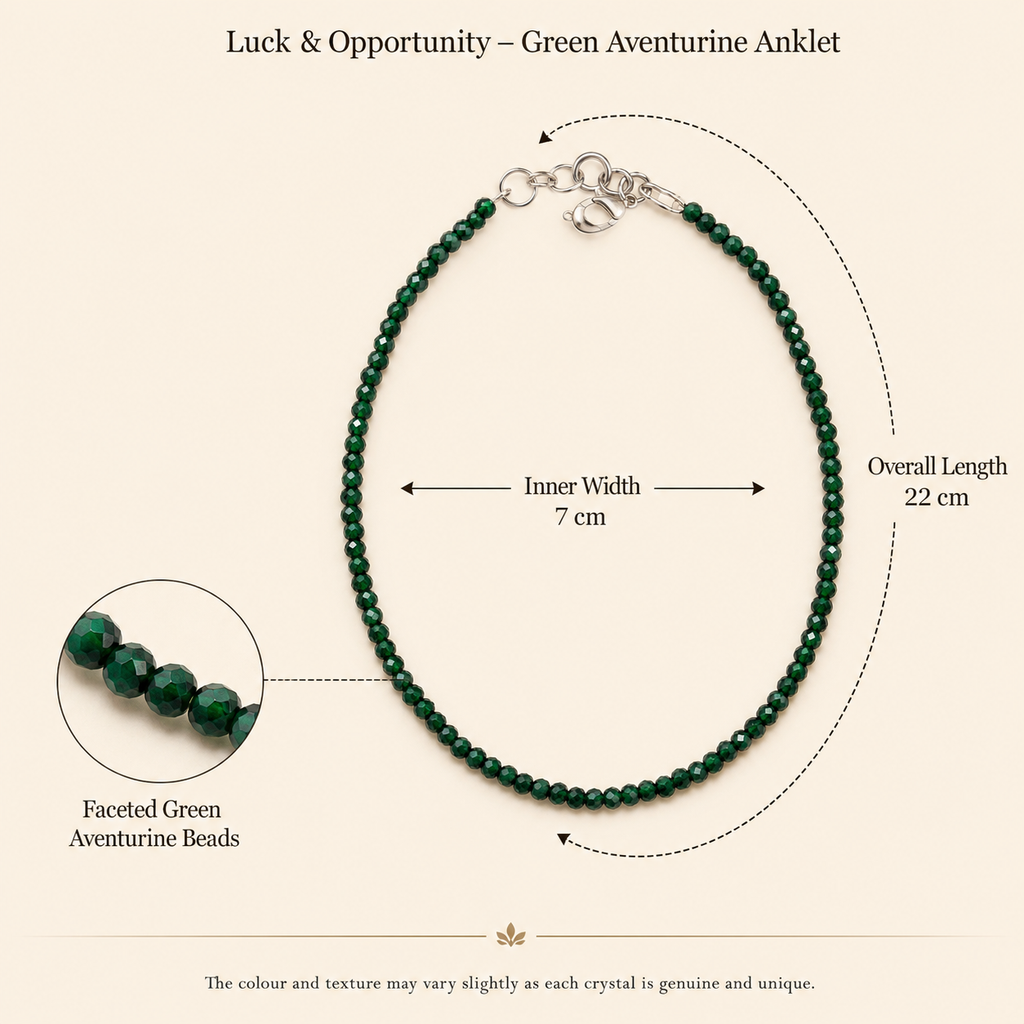 Luck & Opportunity – Green Aventurine Anklet