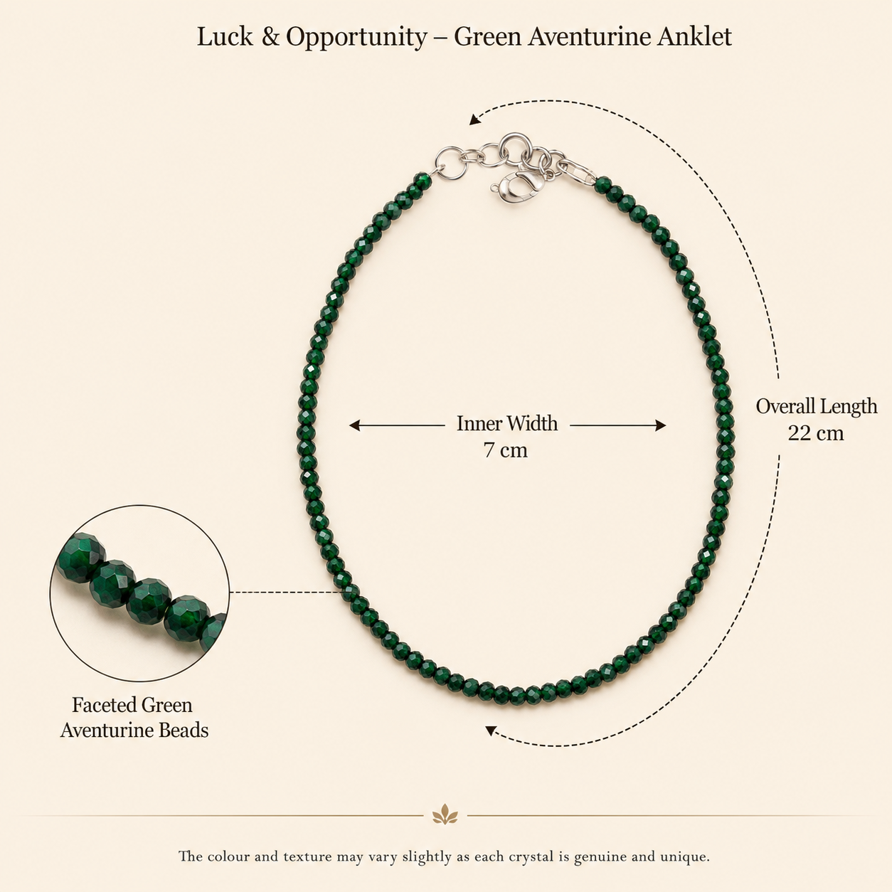 Luck & Opportunity – Green Aventurine Anklet