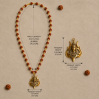 Rudraksha Gold-Capped Mala with Shiv Ji Trishul Pendant