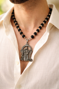 Murgan Darbar Mala - Karungali Silver Capped Malai with Murgan Darbar Pendent