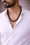 Silver Plated Karungali Mala - Ebony Wood Mala Silver plated (Govt. Certified)