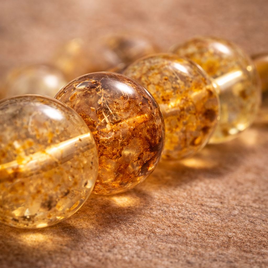 Premium Citrine Bracelet 12mm Beads - Lab Certified
