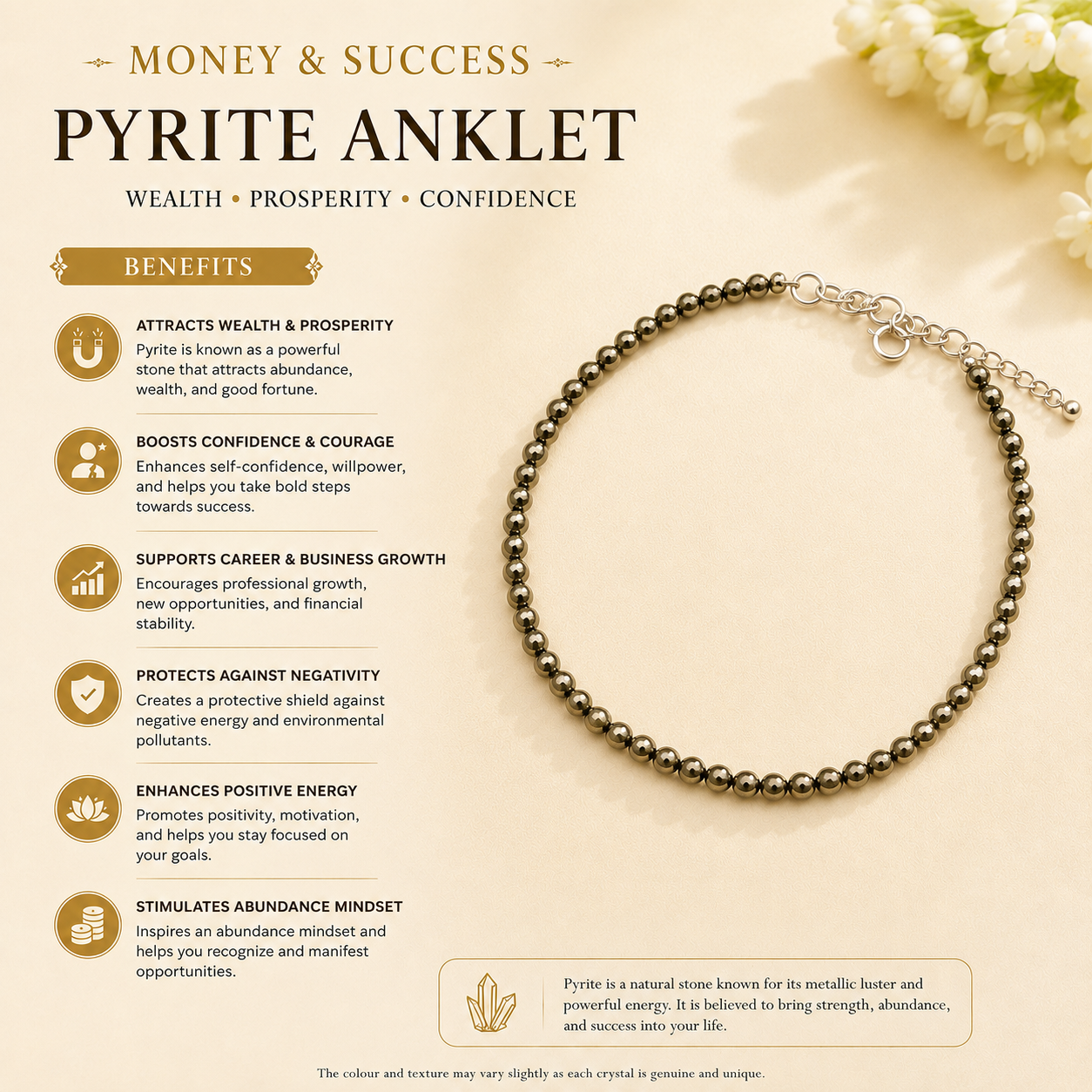 Money and Success – Pyrite Anklet