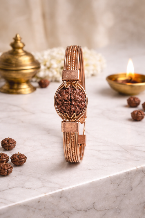 5 Mukhi Original Nepali Rudraksha Copper Bracelet