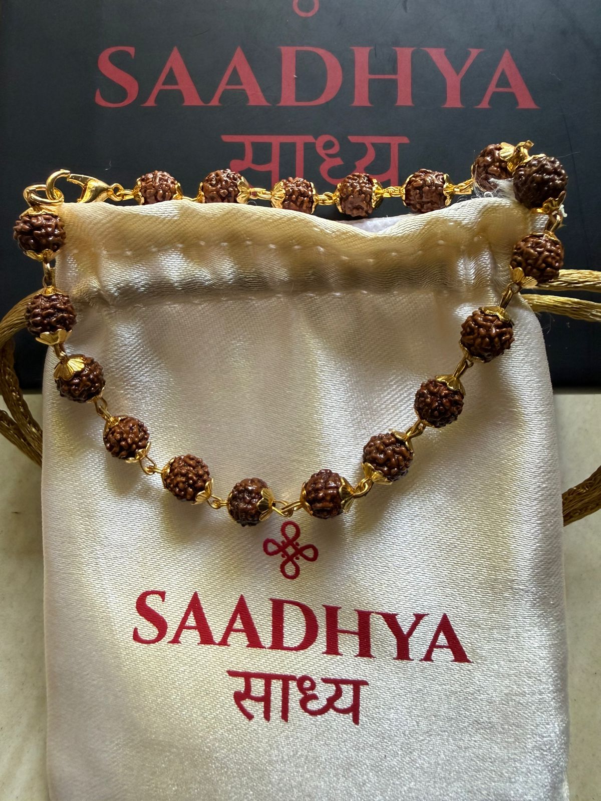 Golden Capped Rudraksha Bracelet