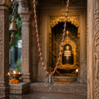 Rudrakasha Silver-Capped Mala with Shiv Ji Trishul Pendant