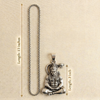 Silver Chain With Hanuman ji Dhyan Pendant