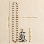 Silver Capped Rudraksha Mala with Hanuman ji Dhyan Pendant