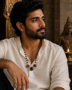 TRINETRA Kavach Mala - Rudraksha & Karungali Mala